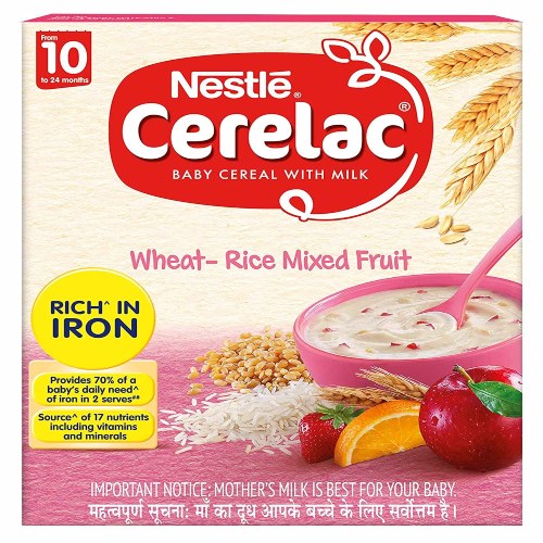 Nestle CERELAC Baby Cereal with Milk, WheatRice Mixed Fruit From 10